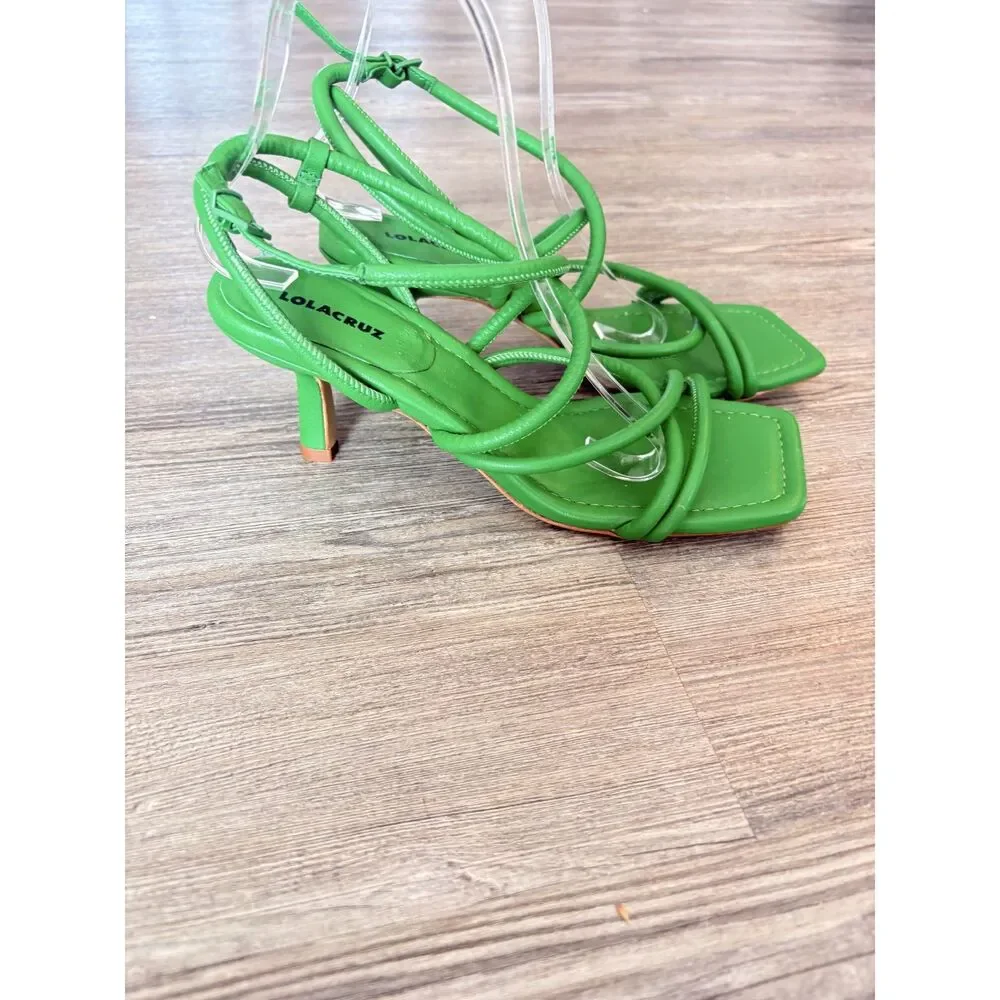 Lola Cruz Sivi Sandal Heel Pumps Green Size EU 39 US 8